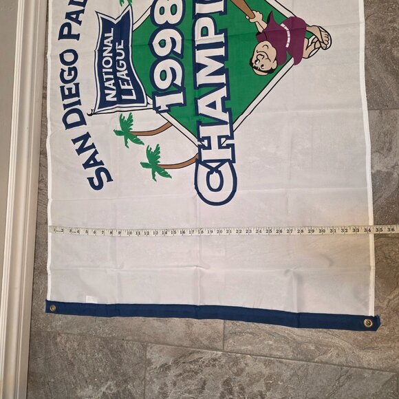Vintage New Unopened 1998 San Diego Padres Championship Promo Flag Banner Friar - Picture 4 of 5